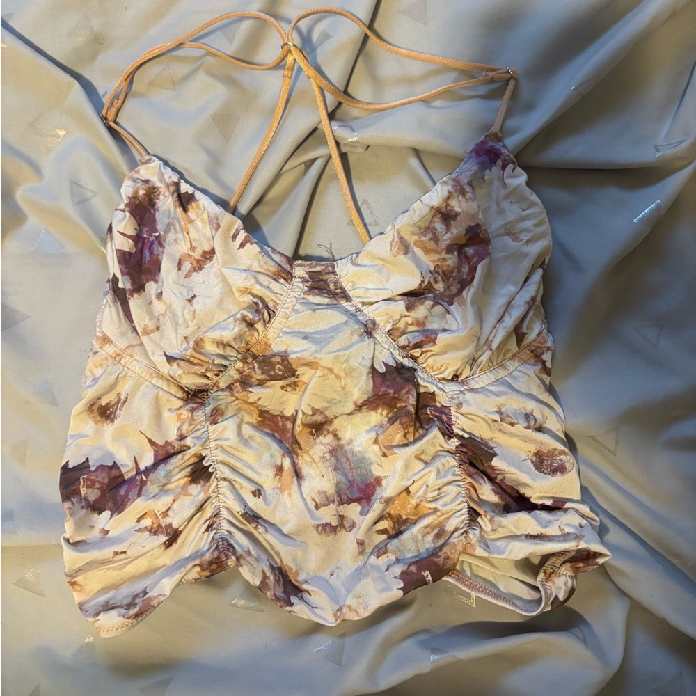 Floral Ruched Women's Top